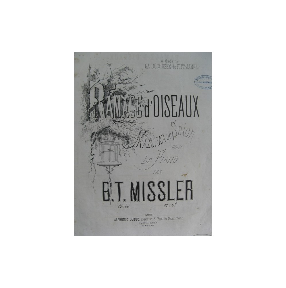 MISSLER B. T. Ramage d'Oiseaux Piano