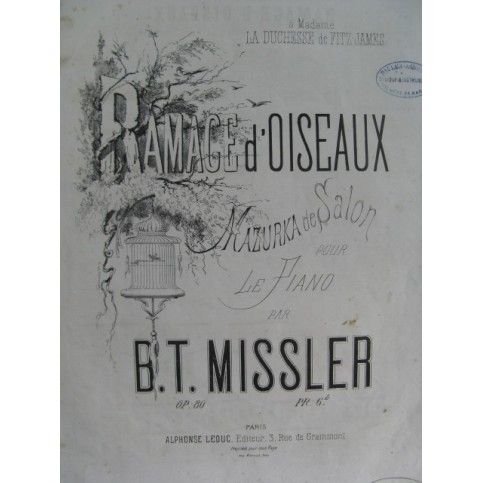 MISSLER B. T. Ramage d'Oiseaux Piano