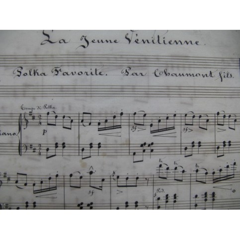 CHAUMONT Fils La Jeune Vénitienne Polka Piano XIXe