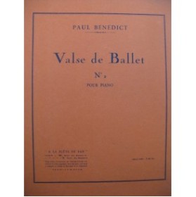 BENEDICT Paul Valse de Ballet Piano