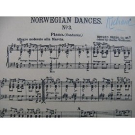 GRIEG Edward Norwegian Dance No 3 Orchestre 1910