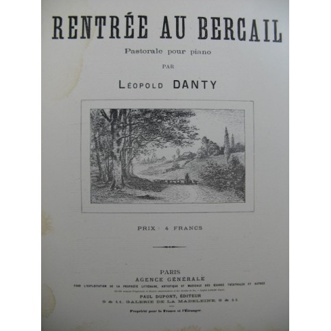 DANTY Léopold Rentrée au Bercail Piano