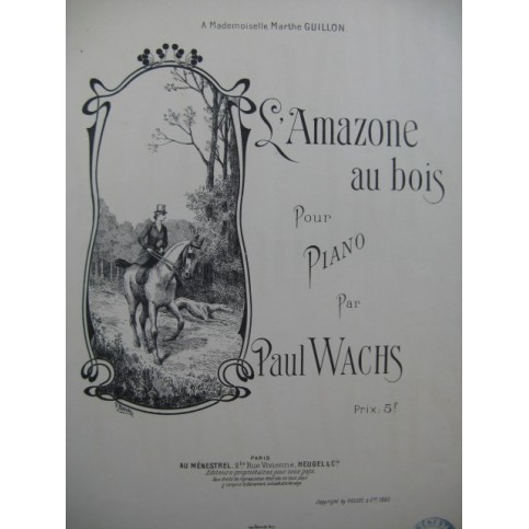 WACHS Paul L'Amazone au bois Piano