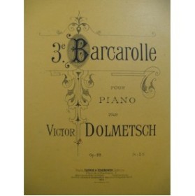 DOLMETSCH Victor Barcarolle Piano