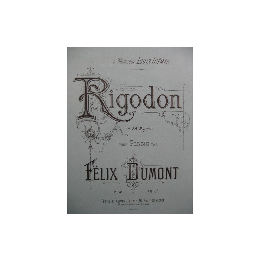 DUMONT Félix Rigodon Piano