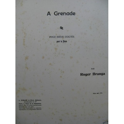 BRANGA Roger A Grenade Piano