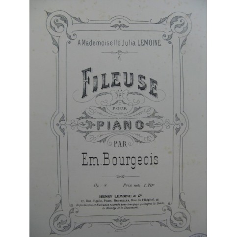 BOURGEOIS Em. Fileuse Piano