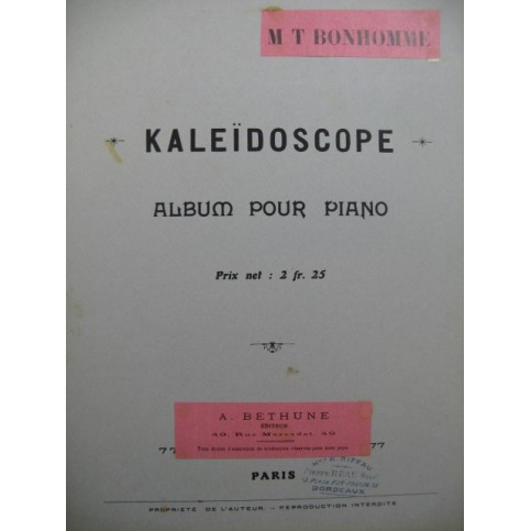 BONHOMME M. T. Kaleïdoscope Piano