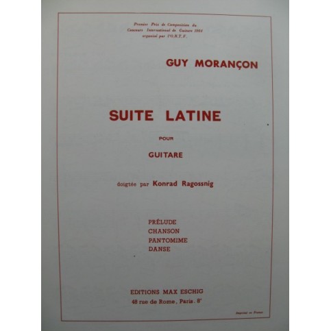 MORANCON Guy Suite Latine Guitare 1966