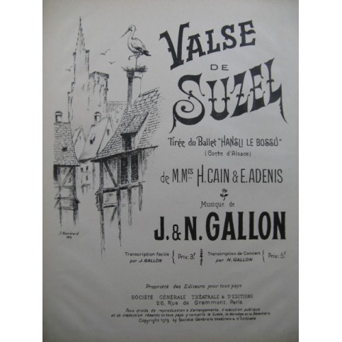 GALLON J. & N. Valse de Suzel Piano