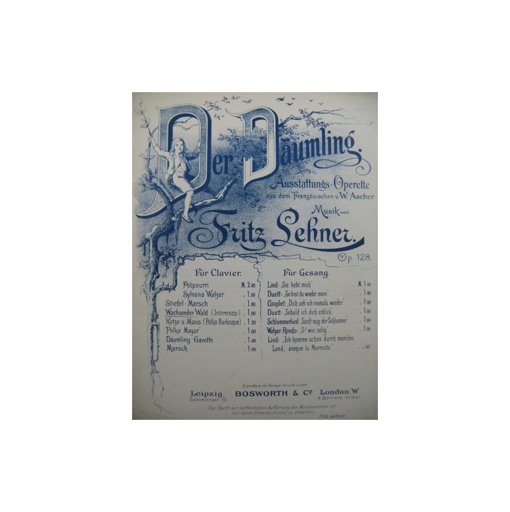 LEHNER Fritz Der Daumling Piano
