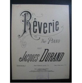 DURAND Jacques Rêverie Piano