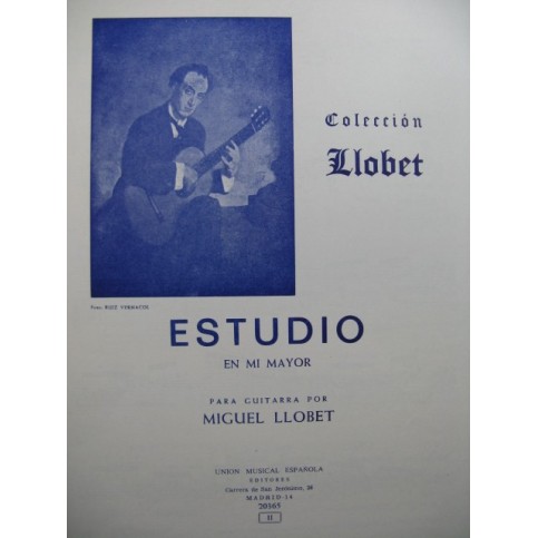 LLOBET Miguel Estudio en Mi Mayor Guitare 1977