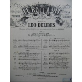 DELIBES Léo Le Roi l'a dit No 3 Chant Piano