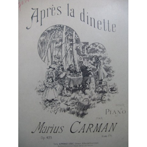 CARMAN Marius Après la dinette Piano
