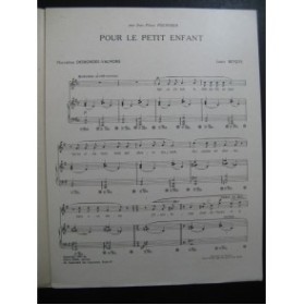 BEYDTS Louis Pour le petit enfant Chant Piano 1944