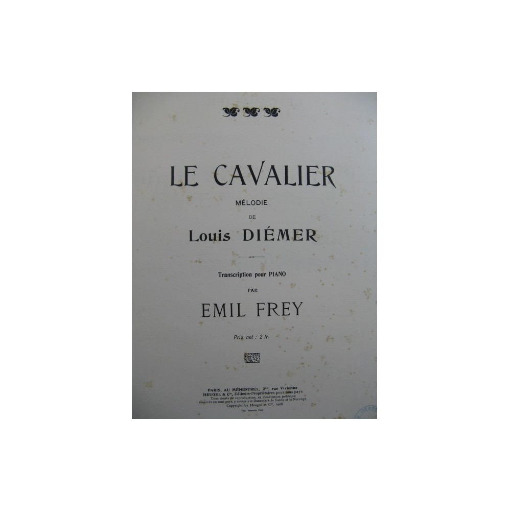 DIEMER Louis Le Cavalier Piano