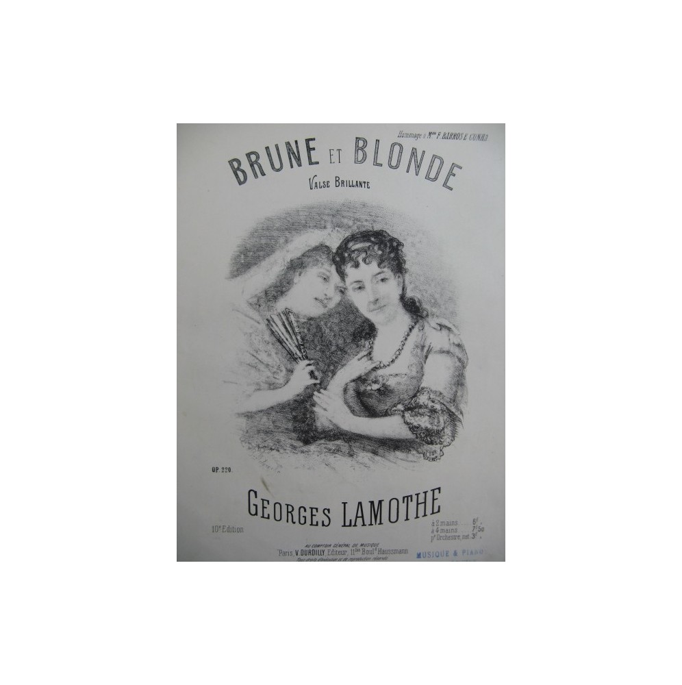 LAMOTHE Georges Brune et Blonde Piano