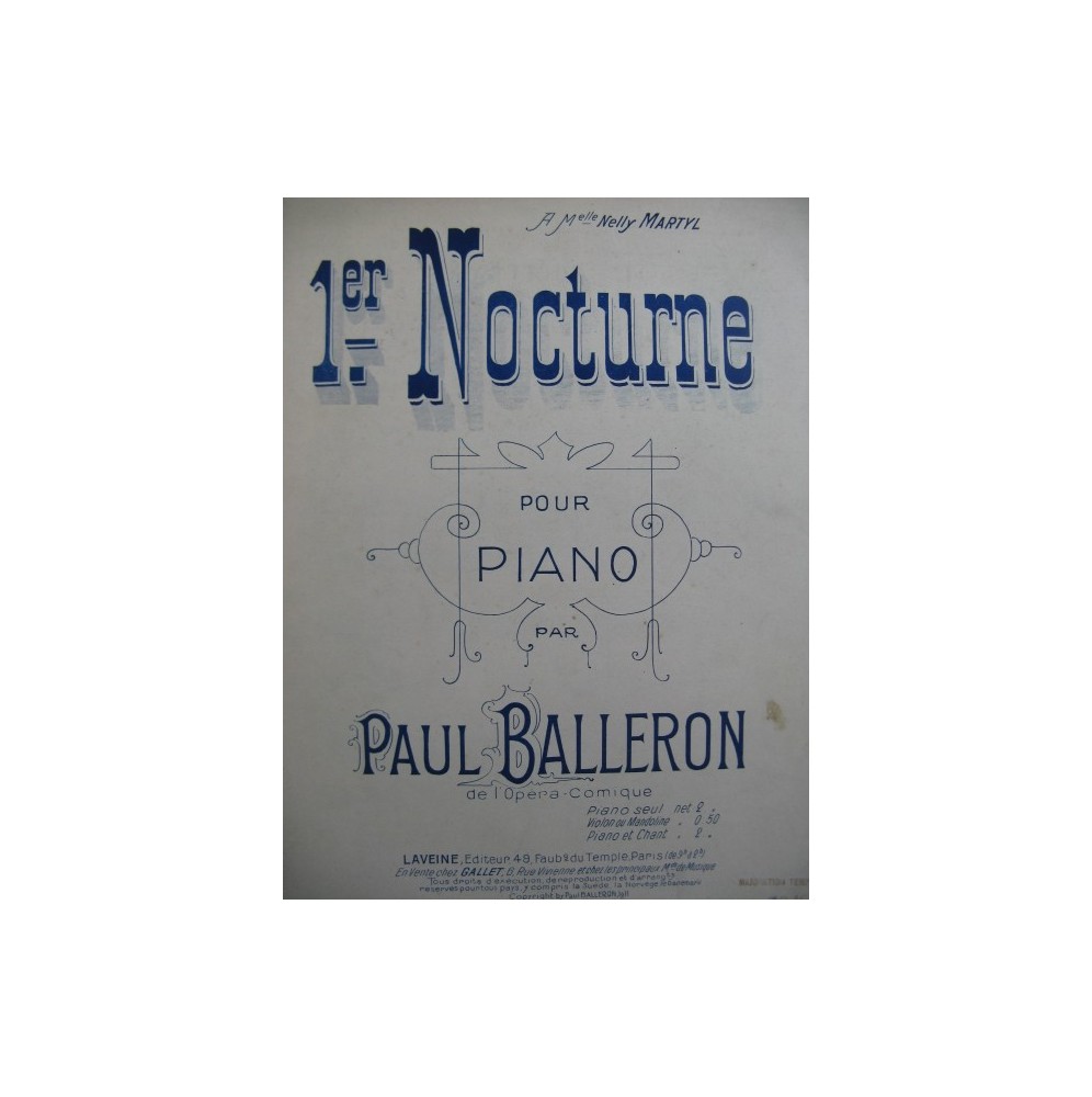 BALLERON Paul 1er Nocturne Piano