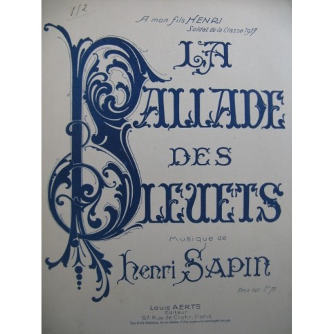 SAPIN Henri La Ballade des Bleuets Piano