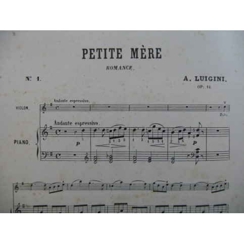 LUIGINI Alexandre Petite Mère Romance Violon Piano ca1898