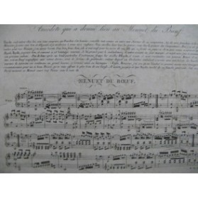 HAYDN Jospeh Menuet du Boeuf Anecdote Piano ca1830