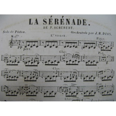 SCHUBERT Franz La Sérénade et La Fille du Pêcheur Orchestre XIXe