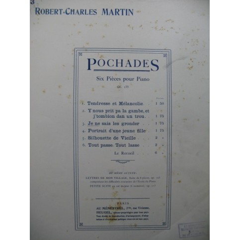 MARTIN R. Ch. Pochades Piano