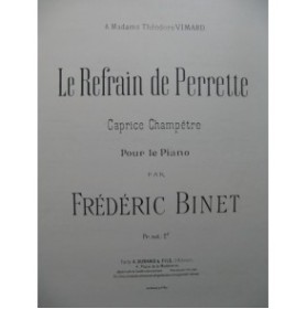 BINET Frédéric Le Refrain de Perrette Piano