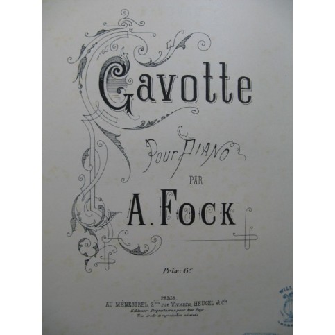 FOCK A. Gavotte Piano