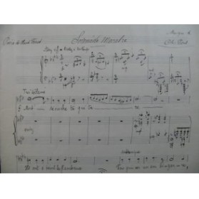 PONS Charles Sérénade Macabre Manuscrit Chant Piano