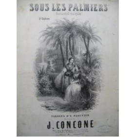 CONCONE Joseph Sous les Palmiers Chant Piano ca1840
