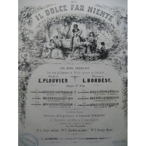 BORDÈSE Luigi Les Vivandières Chant Piano ca1850