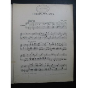 STRAUSS Johann Odeon Walzer Piano 1907