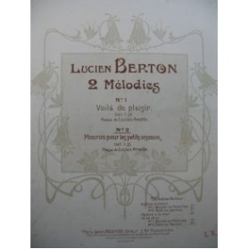 BERTON Lucien Mouron pour les petits oiseaux Chant Piano