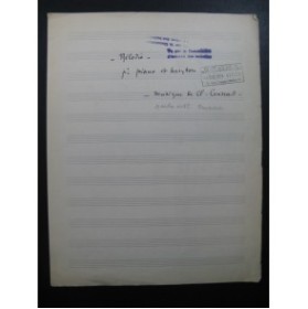 CRUSSARD Claude Mélodie Chant Piano manuscrit 1934