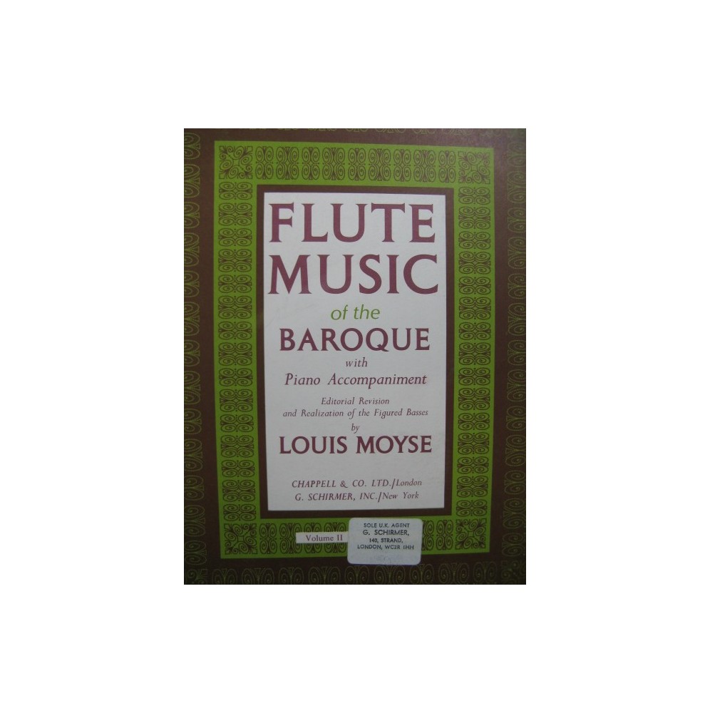 MOYSE Louis Flute Music of the Baroque Vol 2 Flute Piano