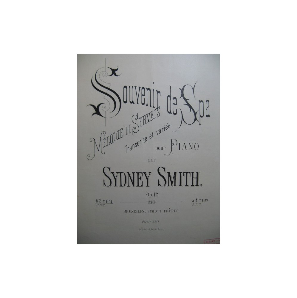 SMITH Sydney Souvenir de Spa Piano