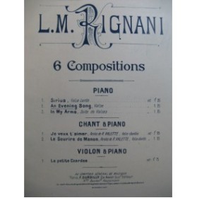 RIGNANI L. M. An Evening Song Piano