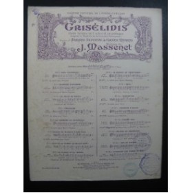 MASSENET Jules Grisélidis No 1 bis Chant Piano 1901