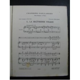 POULENC Francis Chansons Gaillardes Piano Chant 1926