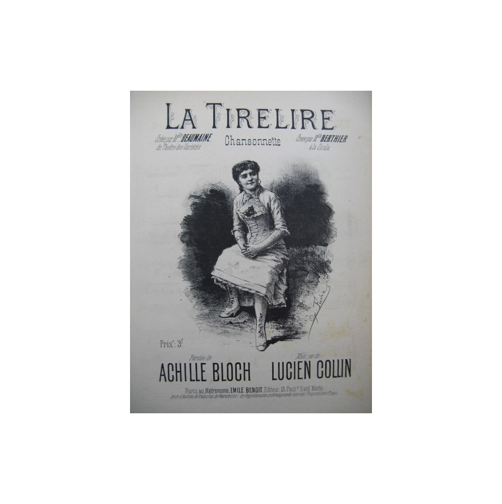 COLLIN Lucien La Tirelire Chant Piano XIXe