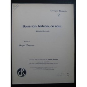 RAZIGADE Georges Sous ton Balcon Chant Piano 1941