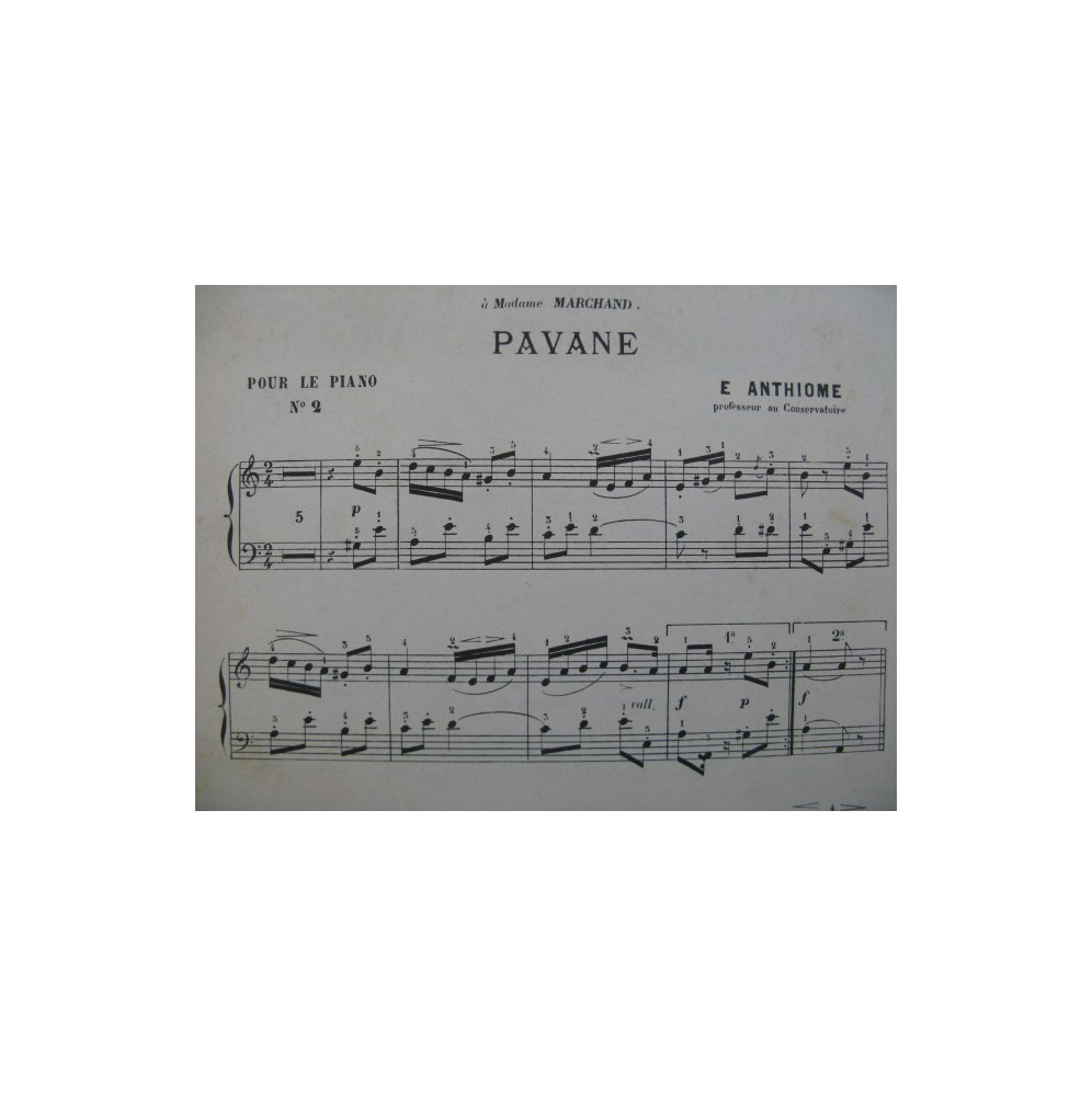ANTHIOME Eugène Pavane Orchestre ca1890