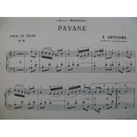 ANTHIOME Eugène Pavane Orchestre ca1890