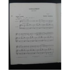 CASADESUS Francis Signalement Chant Piano 1911