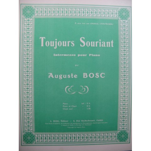 BOSC Auguste Toujours Souriant piano