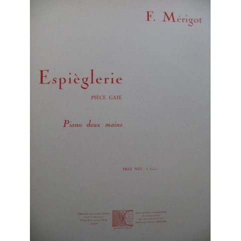 MERIGOT F. Espièglerie piano