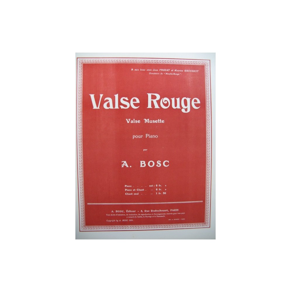 BOSC Auguste Valse Rouge piano