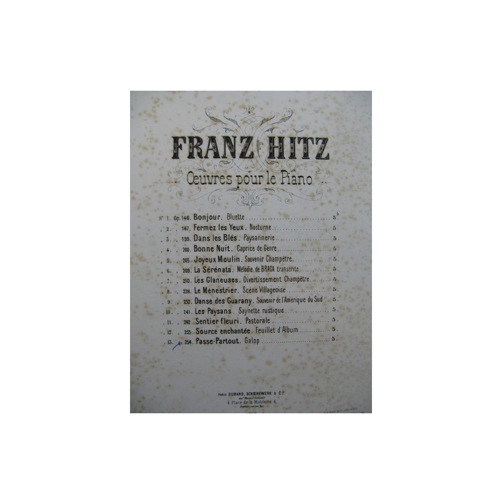 HITZ Franz Passe-Partout piano